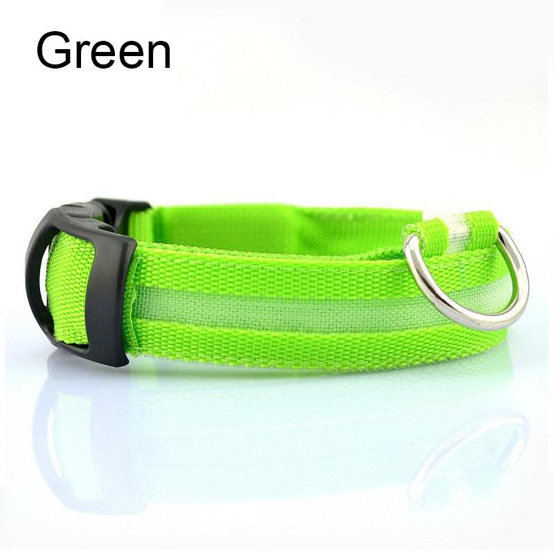 Reflective Nylon LED Pet Dog Collar Safety Night Walking Flashing Glow In The Dark Pet Luminous Dog Accessories Collar
