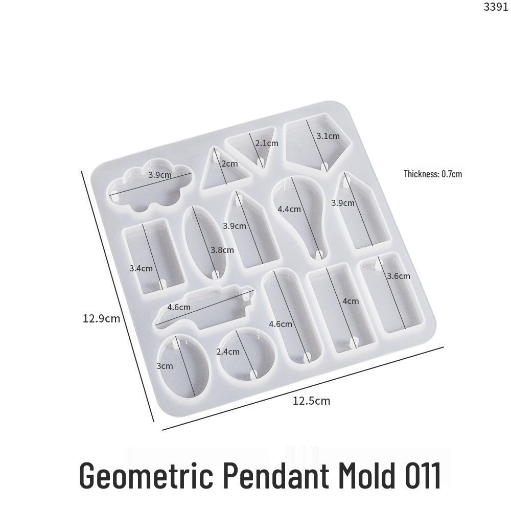 DIY Geometric Pendant & Earring Silicone Mold Set - Heart, Rectangle, Triangle, Water Drop Designs
