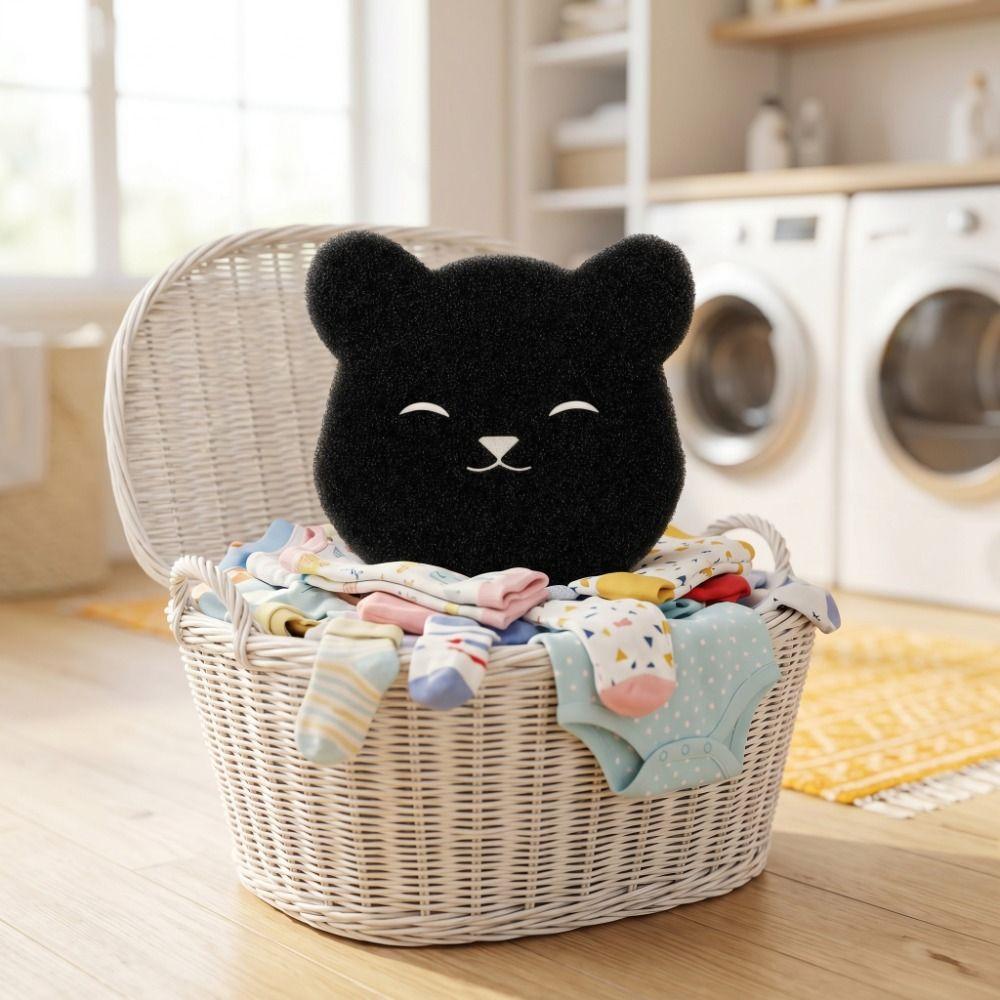 4 Pcs Black Pet Hair Remover Bear Shape Cleaning Sponge Fur Remover Laundry Adhesive Film Sofa