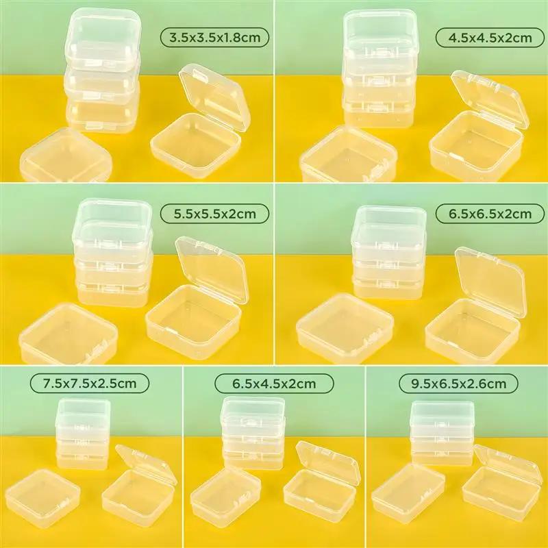 4-28Pcs Plastic Storage Box Transparent Jewelry Storage Box Container Portable Earring Ring Earplugs Packaging Storage Case