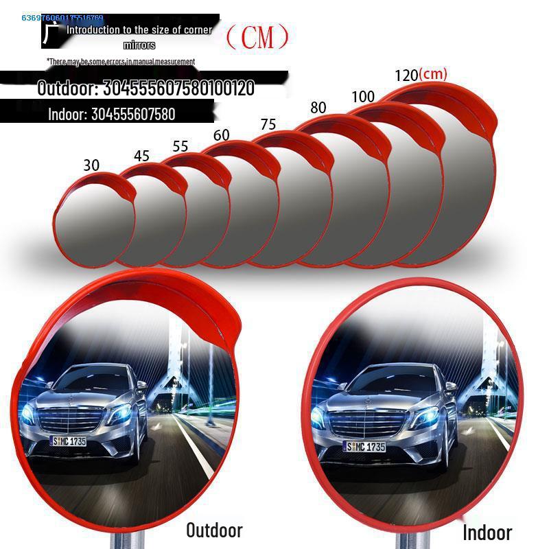 80cm Wide-Angle Outdoor Traffic Convex Mirror for Blind Spots and Corners