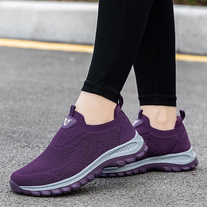 Women's Ladies Shoes Breathable Flying Woven Slip-On Sneakers Woman 2025 Sneakers Anti Slip Fly Woven Shoes for One Foot Men