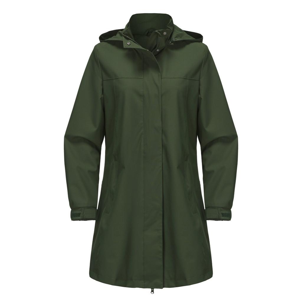 Spring and Autumn Detachable Hat Water Repellent Windbreaker Women's Solid Color Long-sleeved Thin Jacket Casual Women's Clothing