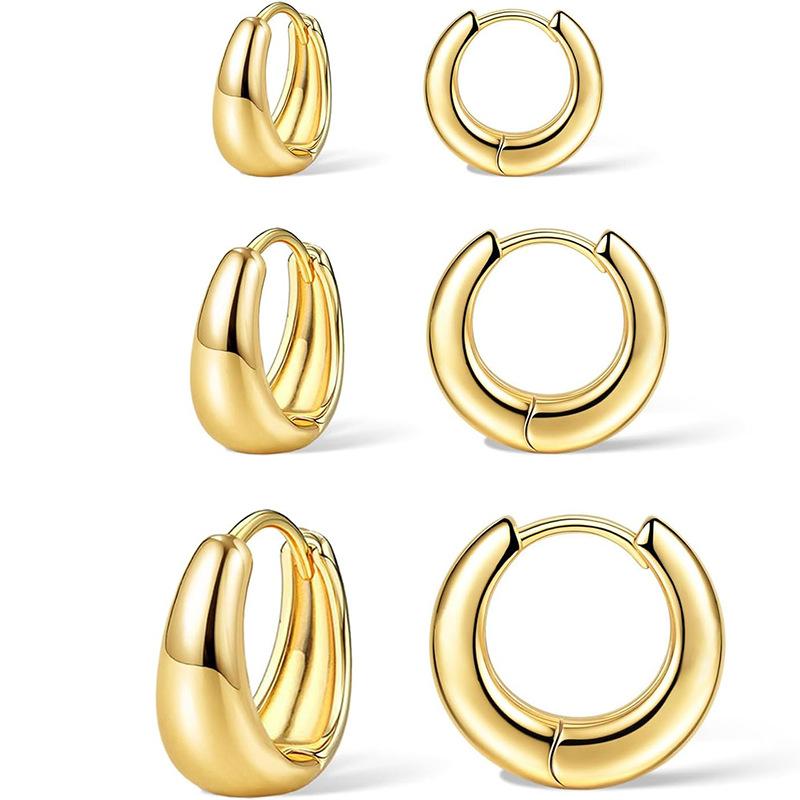 New Fashion Heavy Gold Earrings Generous Exquisite Ear Buckles Personality Trend Versatile Fashion Accessories
