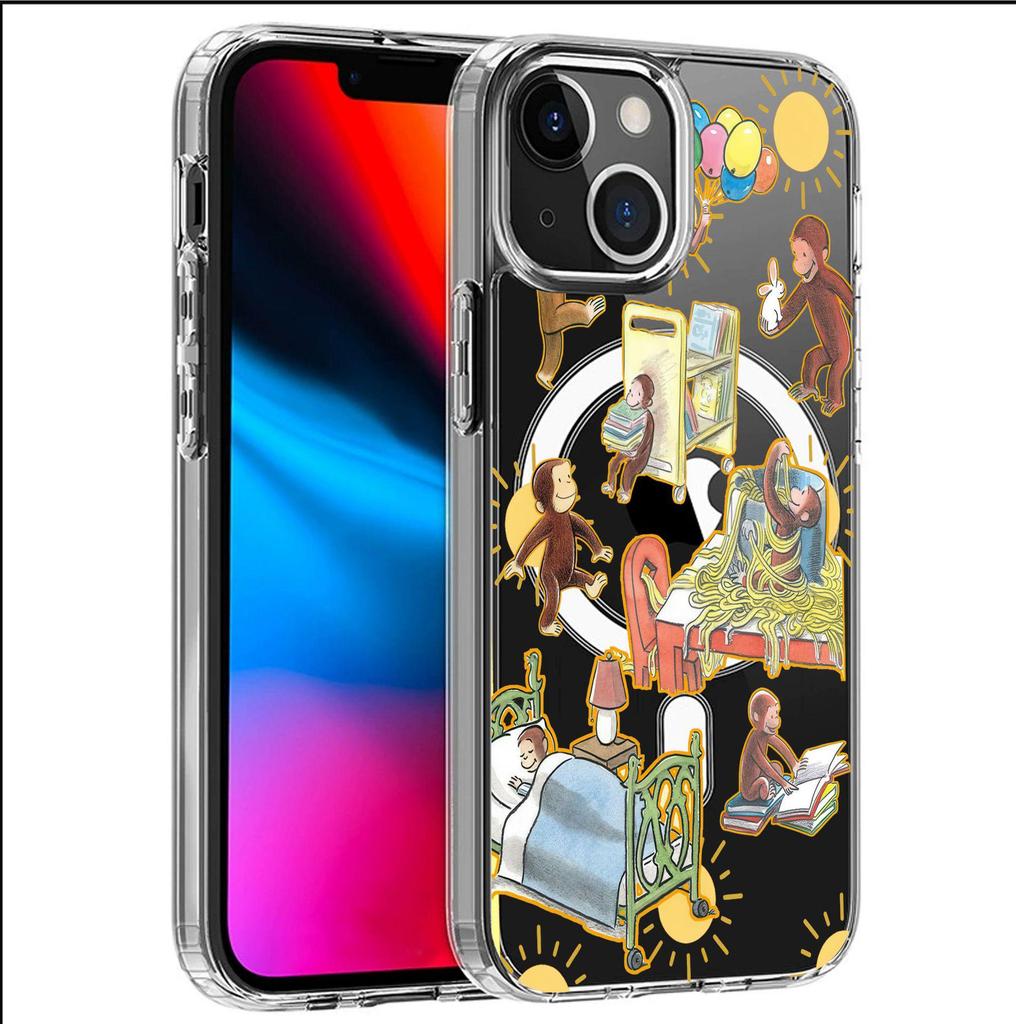 Naughty Monkey Magnetic Transparent Case for iPhone 15/16/17 Pro Max