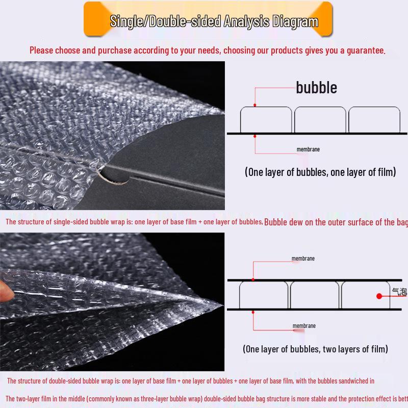Shockproof Transparent Double-Layer Bubble Wrap Bag