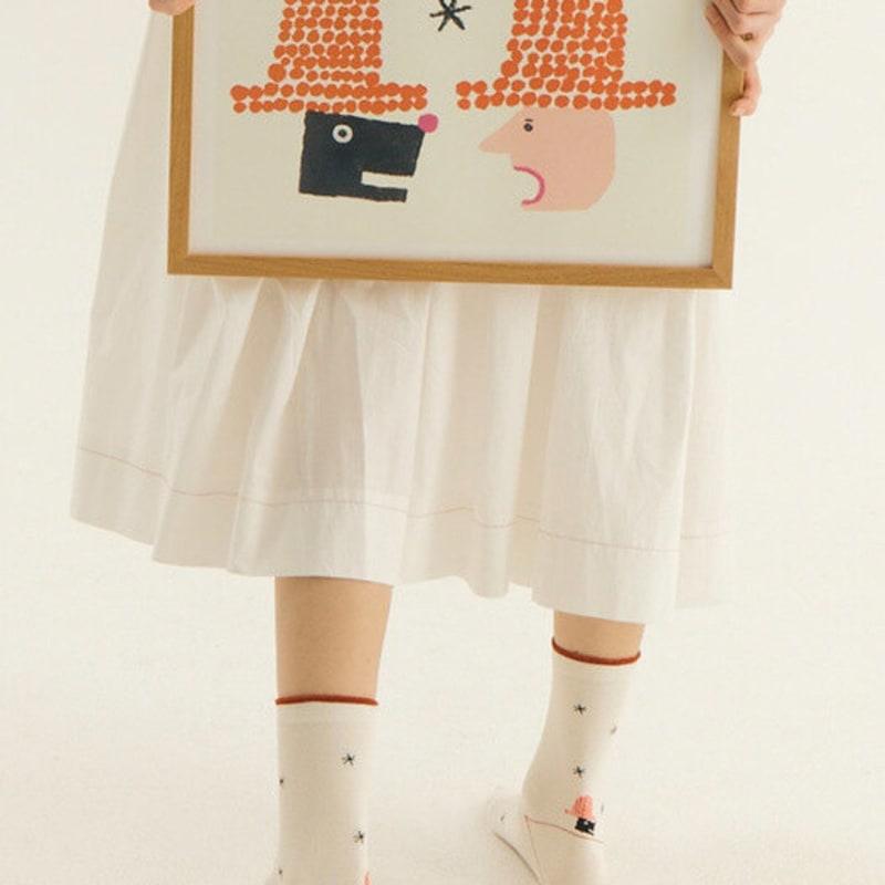 PINZLE [PINZLE X IHM] Family Socks - Daily Discussion (Ivory)