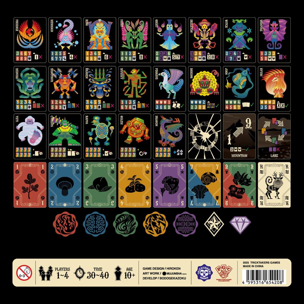 TRICKTAKERS ETERNAL DECKS Cooperative Card-Placement Board Game for 1-4 Players 30-40 Minutes Bilingual Instructions