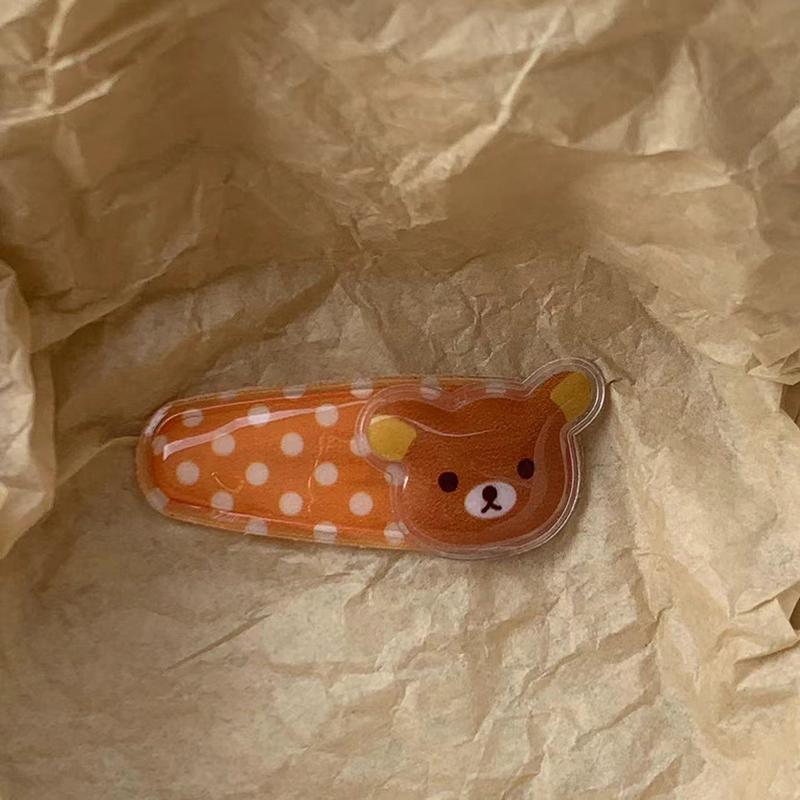 2 stk Kawaii Rilakkuma Pannelugg Sideklemme Tegneserie Søt Bølgeprikk Bb Hårspenne Søt Allsidig Hårnål Hårpynt Bursdagsgave