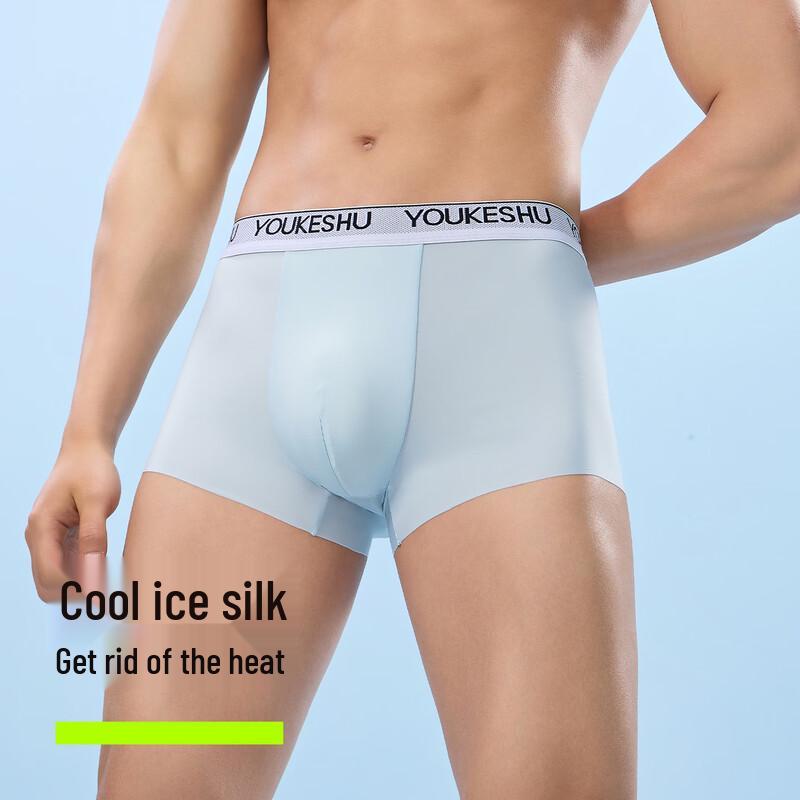 Youkeshu Men's Ice Silk Boxer Briefs