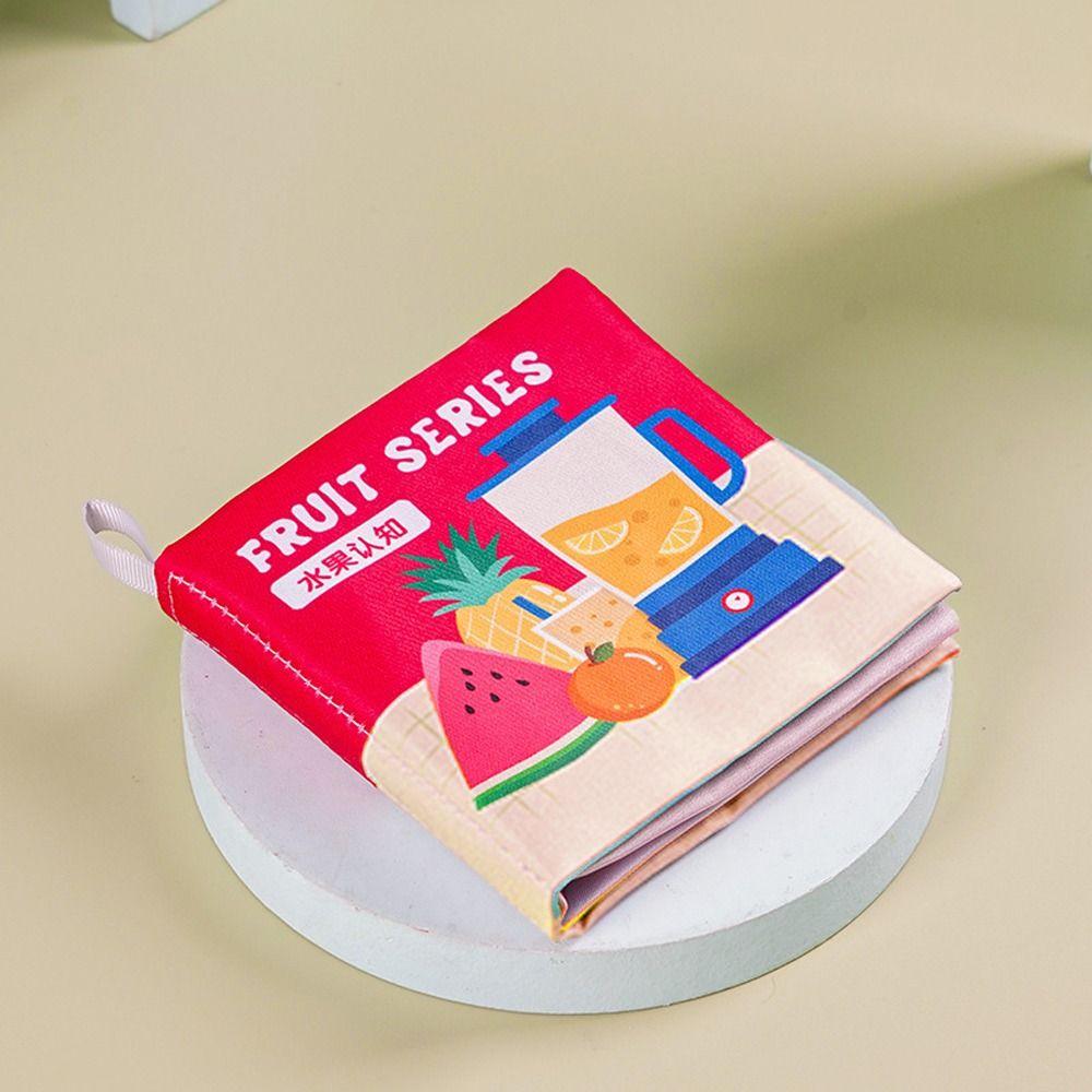 

Cute PET Baby Cloth Book Fruit Sound Paper Infant Quiet Book Learning Cognition Toy Colorful Montessori Toy