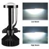 2Pcs Y9 H4 LED Motorcycle Headlight Bulbs Mini Projector Lens Hi Lo Beam White Lamp Fog Lamp Super Bright Scooter Accessories