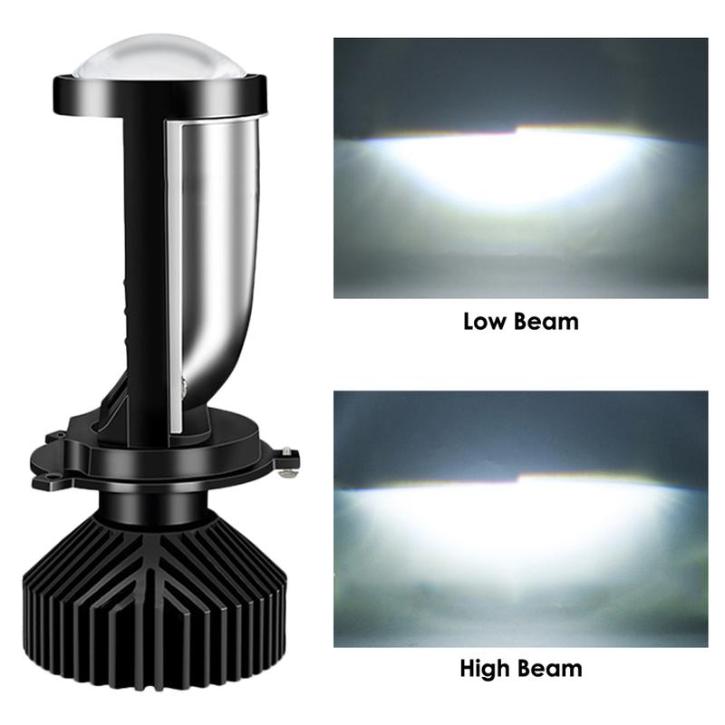 2Pcs Y9 H4 LED Motorcycle Headlight Bulbs Mini Projector Lens Hi Lo Beam White Lamp Fog Lamp Super Bright Scooter Accessories