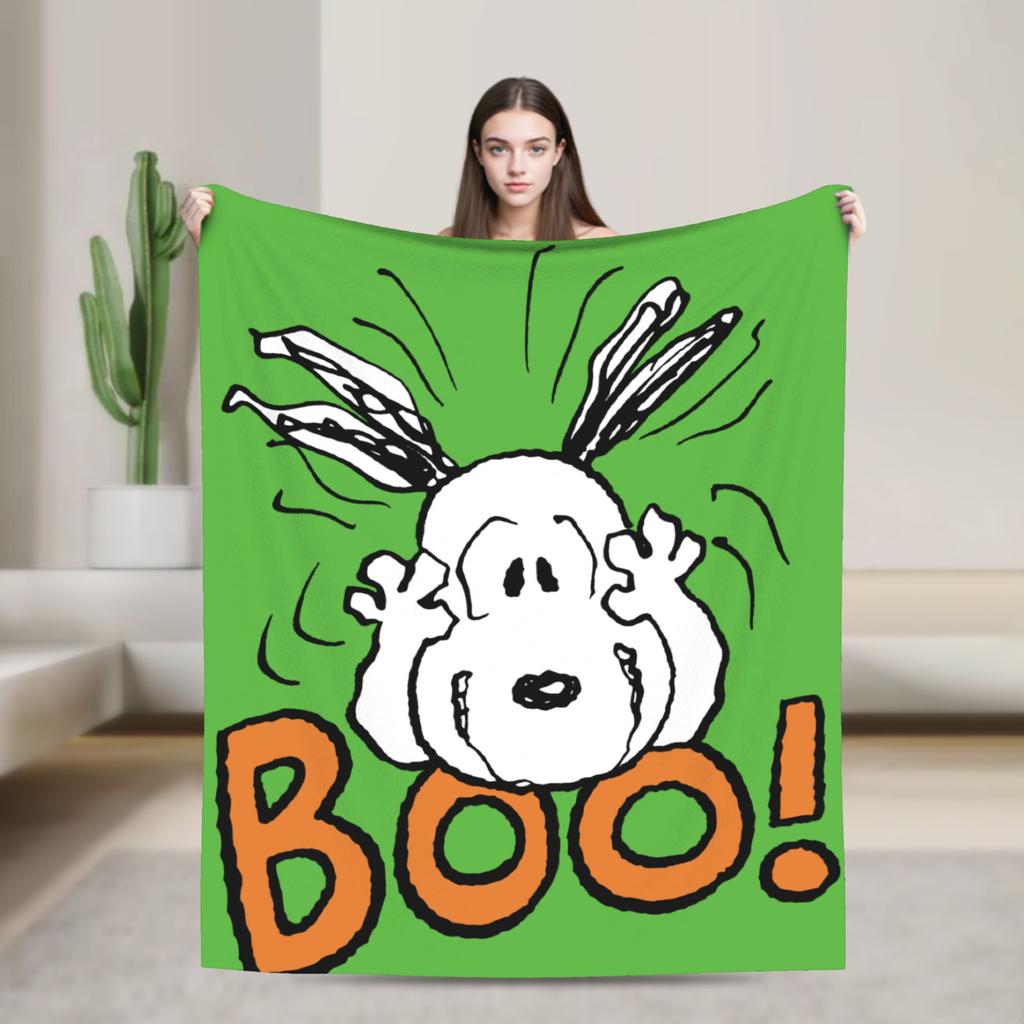 Snoopy Listen to music Blankets Fleece Spring Autumn Cartoon  Multifunction Super Warm Throw Blanket for Home Plush Thin Quilt