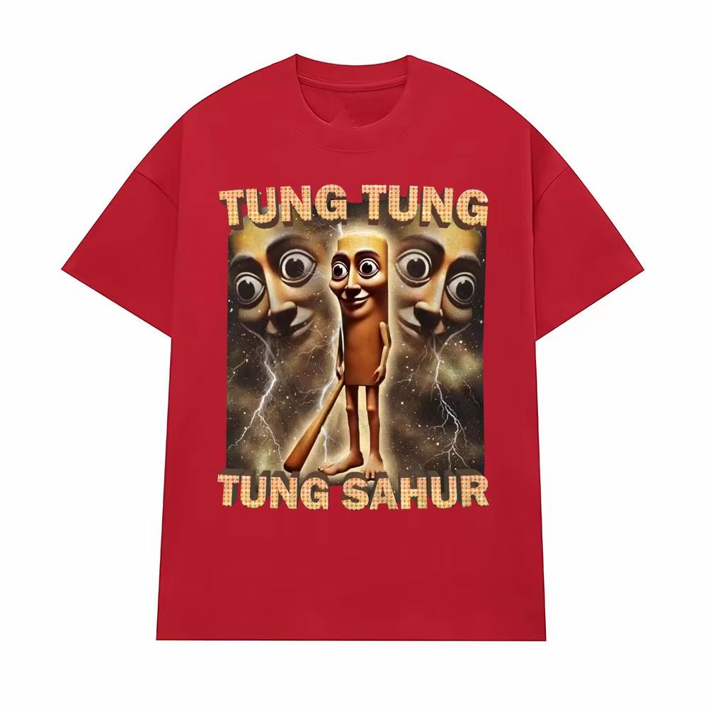 Italian Brainrot Funny Meme T-Shirt Tralala Tung Tung Cotton Breathable Short Sleeve Top Men'S And Women'S Casual T-Shirt