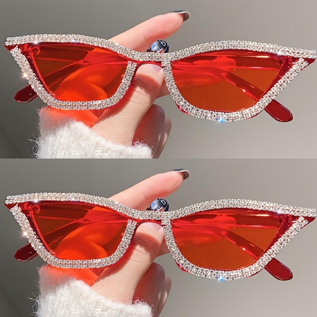 1PC Rhinestone Sunglasses Party Glasses Cat eye Sunglasses Cat eye Glasses Eyewear for Women Men Bar sunglasses