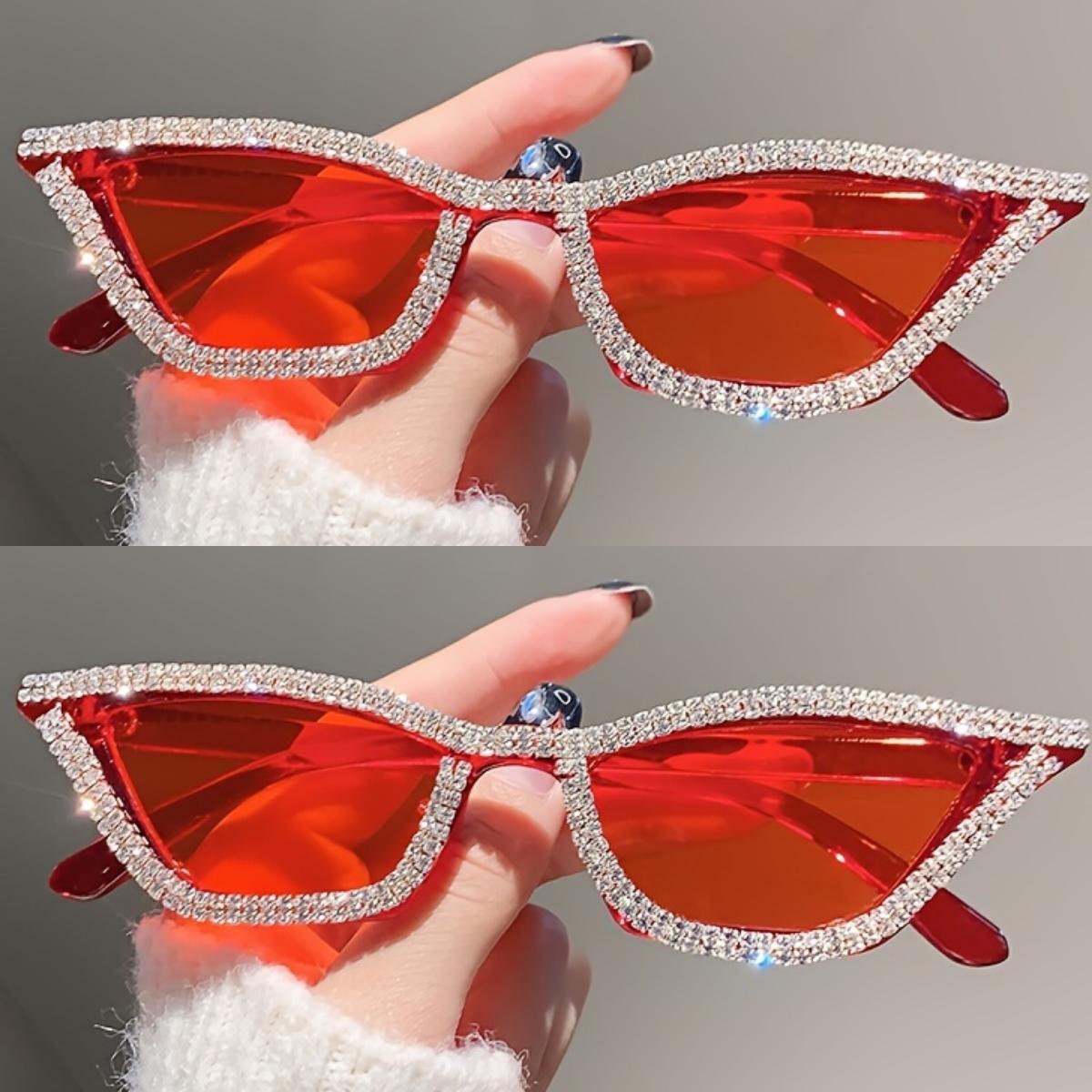 1PC Rhinestone Sunglasses Party Eyeglasses Cat eye Sunglasses Cat eye Eyeglasses Eyewear for Female Male Bar sunglasses