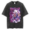 One Piece Monkey D. T-shirt Oversize con Stampa Anime Lavaggio Vintage Snakeman Gear 4 di Luffy | Top Streetwear Unisex