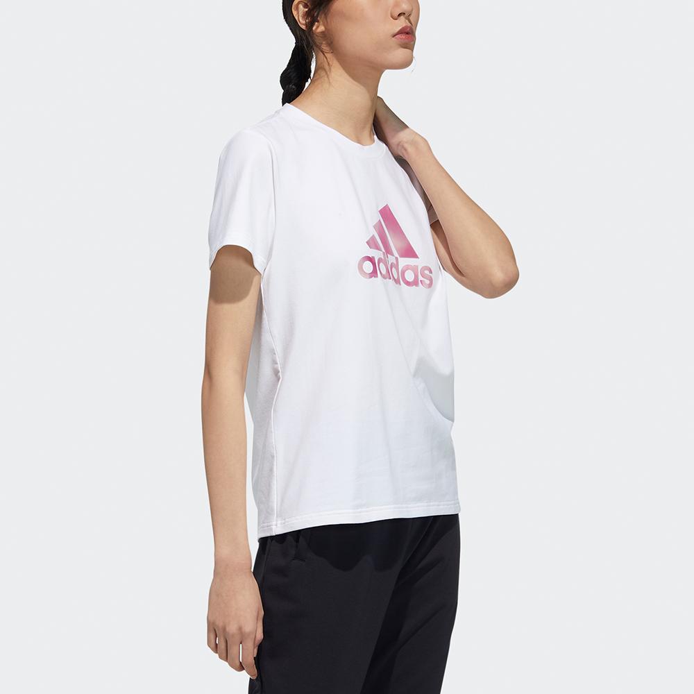 Adidas Foil Print Round Neck Sports Tee Women Tops White GP0699