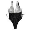 Women's One-Piece Snake Print Hot Stitching Sexy Straps With Chest Pads Without Steel Bbra Swimsuit