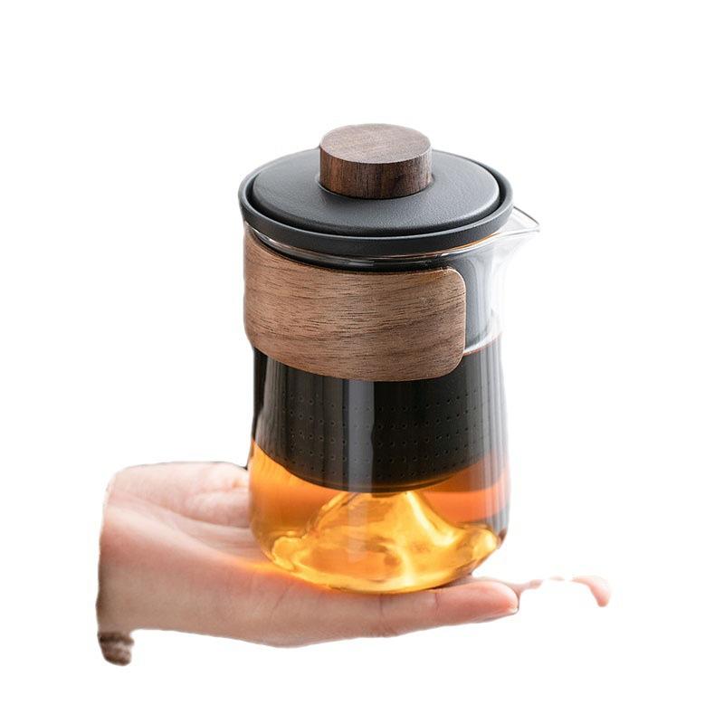 4pcs Camping Cup Travel Tea Set Kung Fu Tea Set Glass 1 Pot 3 Ceramic Cup Outdoor Teapot Small Set Cup Set