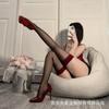 Sexy Red Edge Black Silk Suspender Socks Over Knee High Tube Socks Pure Desire Legs Suspender Socks Half High Tube Socks Pure Desire