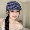 Korean Style Plaid Berets Forward Cap Painter Hat Retro Newsboy Caps  Student