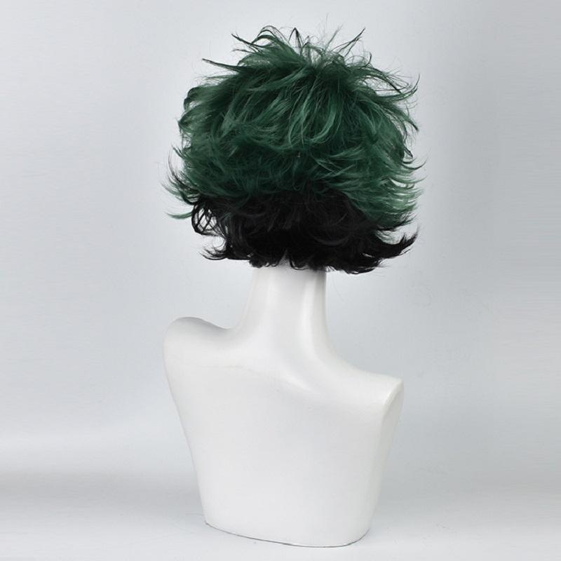 Premium Quality Anime My Hero Academia Deku Izuku Midoriya Short Cosplay Wig In Green With Black