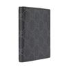 Gucci GG Emblem Classic Logo Print Flap Closure Coated Fabric Wallet Men's Black