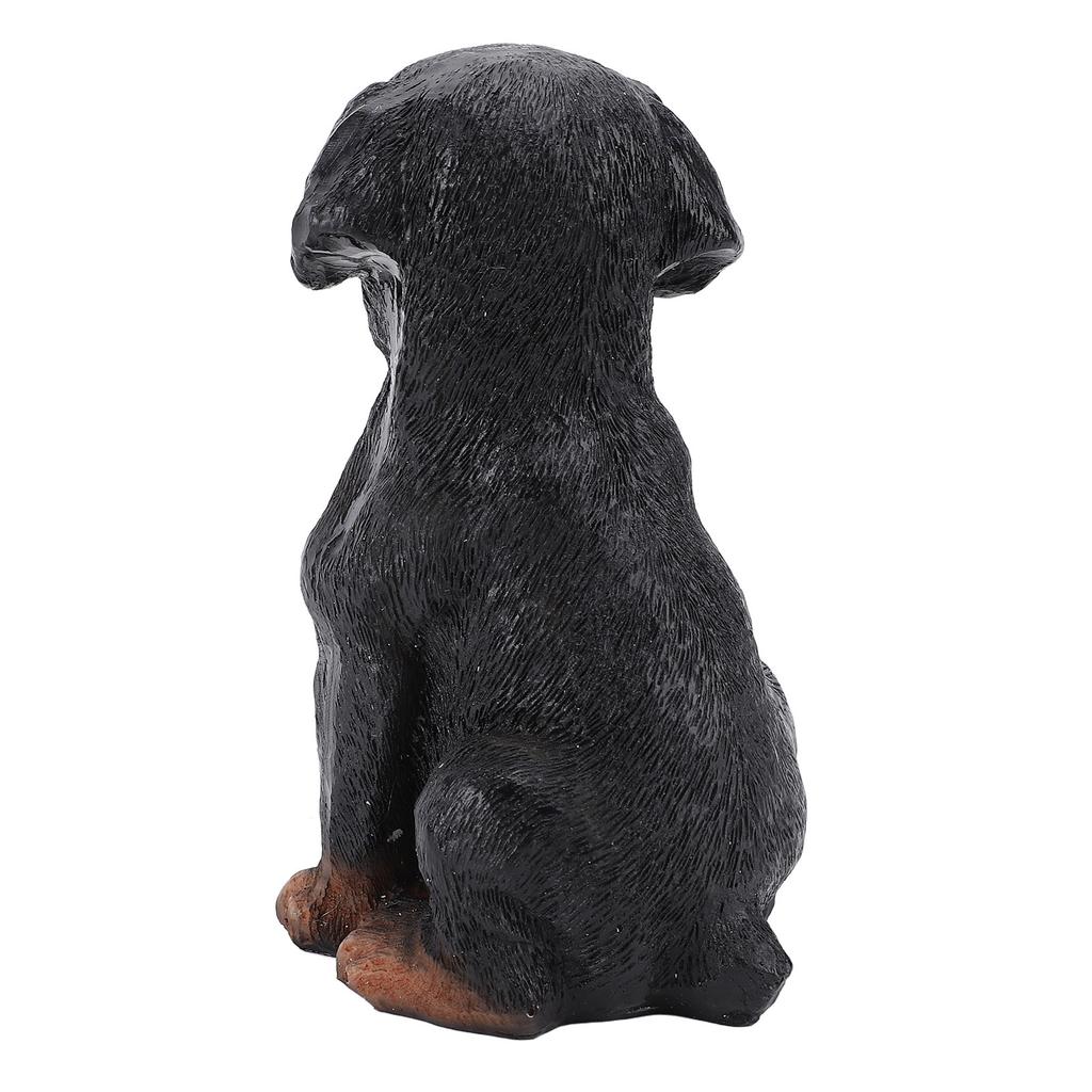 Dog Desktop Ornament Resin Adorable Sitting Dog Figurine for Bedrooms Balconies Bookshelves Gift