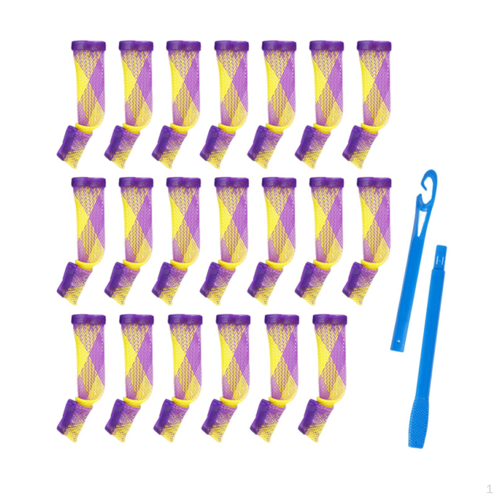 

Набор для укладки волос из 20 спиральных бигуди, компактный, практичный, с 2 крючками, без нагрева