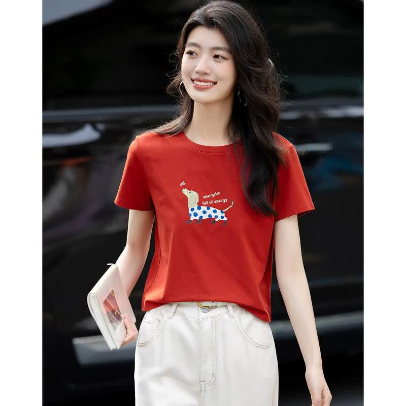 Women's Cartoon Animal Print T-Shirt