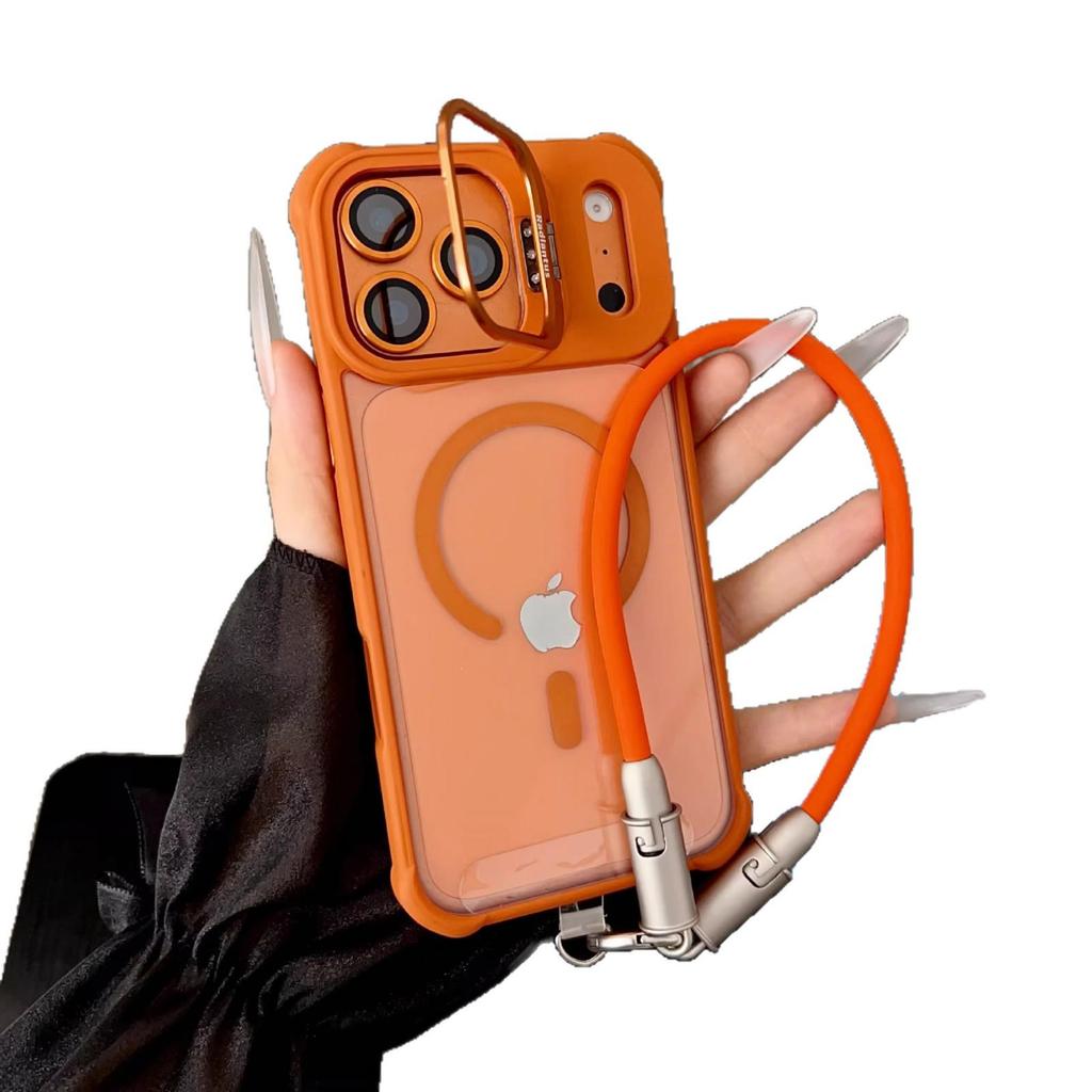 Magnetic iPhone Case for 17 Pro Max with Lens Stand, Lanyard, and Hard Data Cable for iPhone 16.