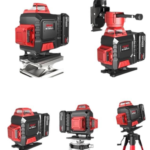 DELIXI Green Laser Level - 12 Lines, High Precision, Wall and Floor Mount, with Blue Light for Outdoor Use