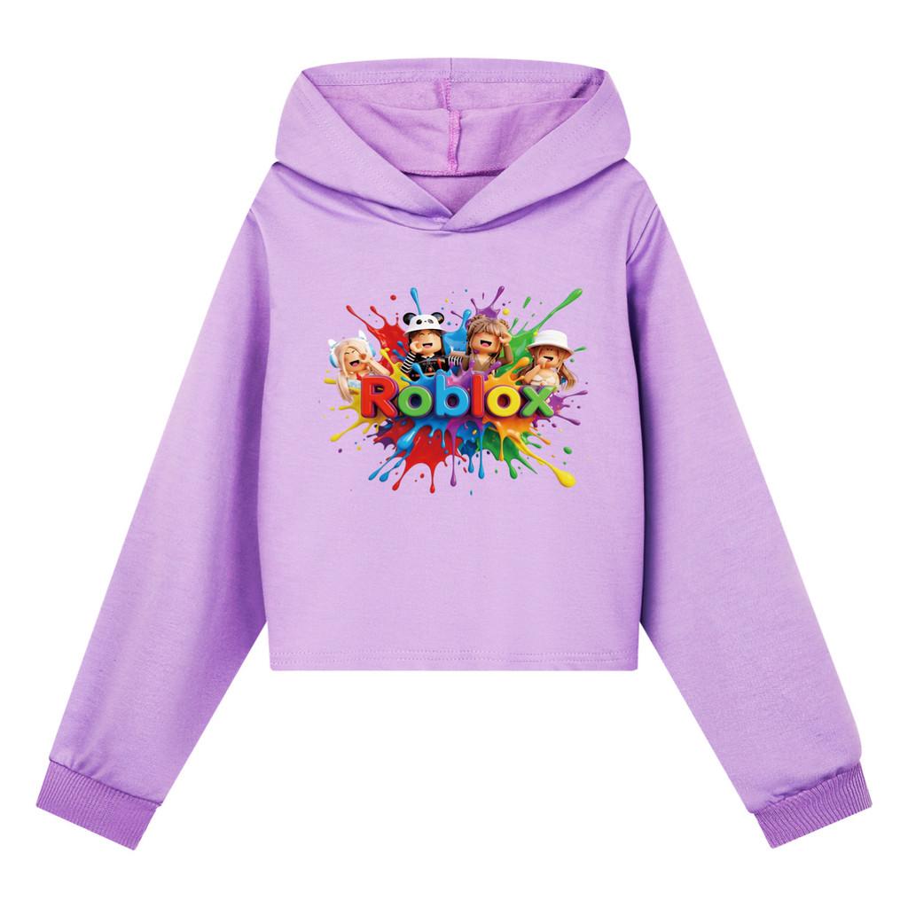 5575 Kids Girls Roblox Printed Casual Long Sleeves Hoodies 110cm фиолетовый