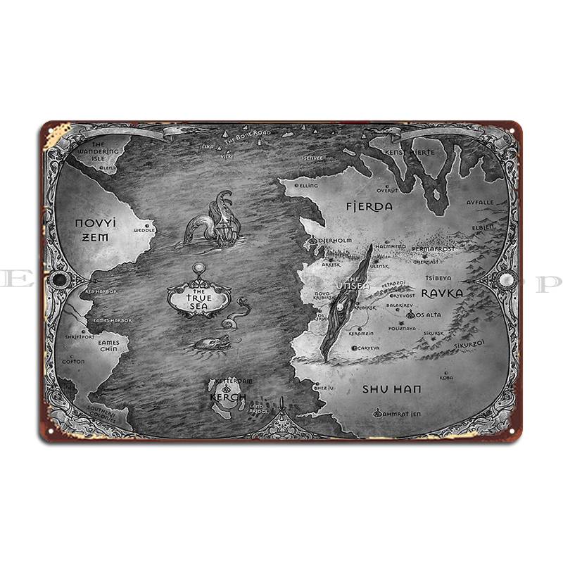 The Grisha Trilogy Map Metal Plaque Poster Garage Create Cave Designer Bar Tin Sign Poster