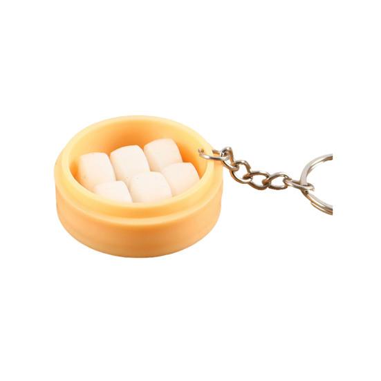 Keychain Pendant Food Steamer Design Lifelike Hanging Ornament Keys Backpack Car Decoration Daily Use Accessory