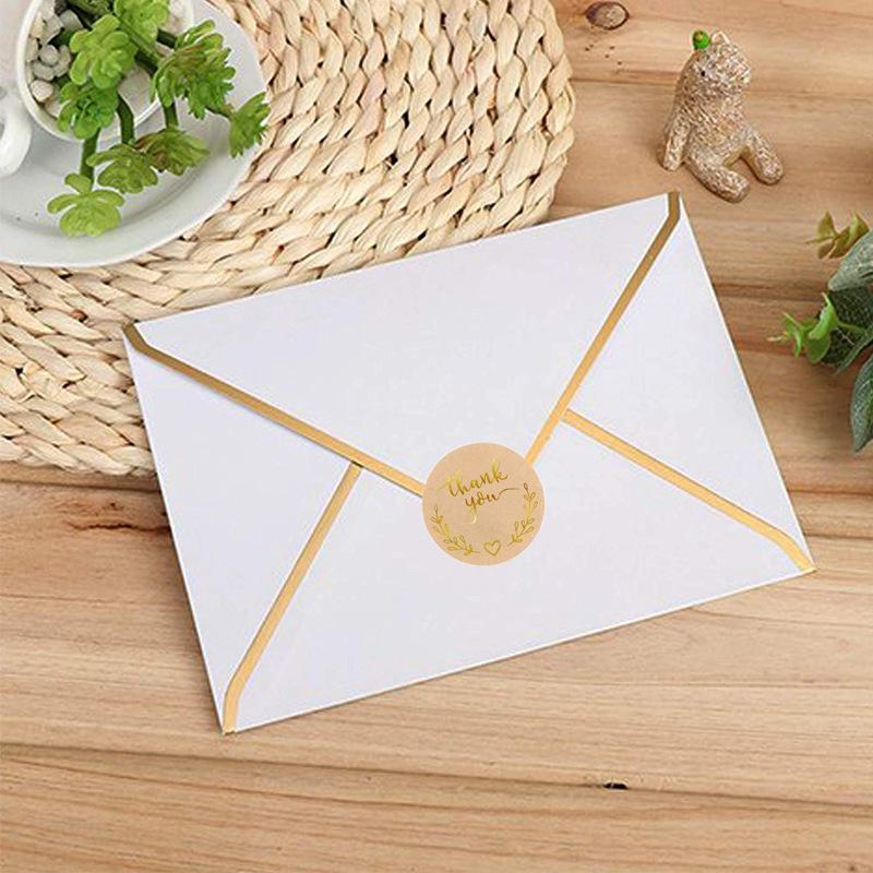 Hot Stamping Thank-you Stickers, Kraft Paper, Wheat Ear Patterns, Gift Packaging, Sealing Stickers, Adhesive Label Stickers