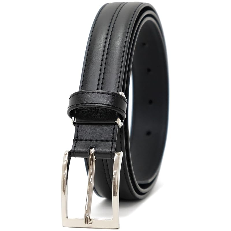 

[BEEL] veil belt cowhide men s business casual genuine leather big size simple and easy to use stitch black