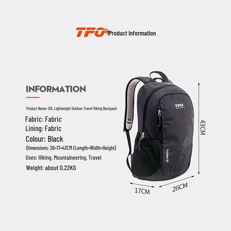 TFO Ultralight 20L Outdoor Backpack