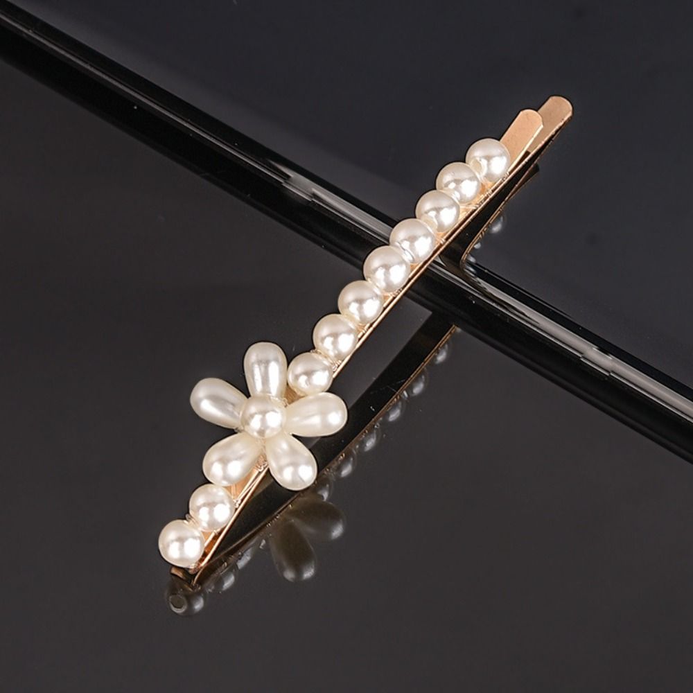Headdress Hairpin Simple Barrette New Pearls Hair Clips  Girls