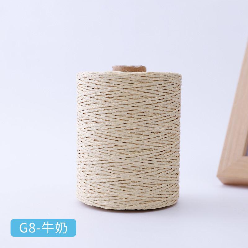 150g Baumwoll-Raffiagarn Natur zum Handstricken Häkeln Sommer Strohhüte Sandalen Haken Taschen Papiergrasfaden 1 Knäuel\=280M