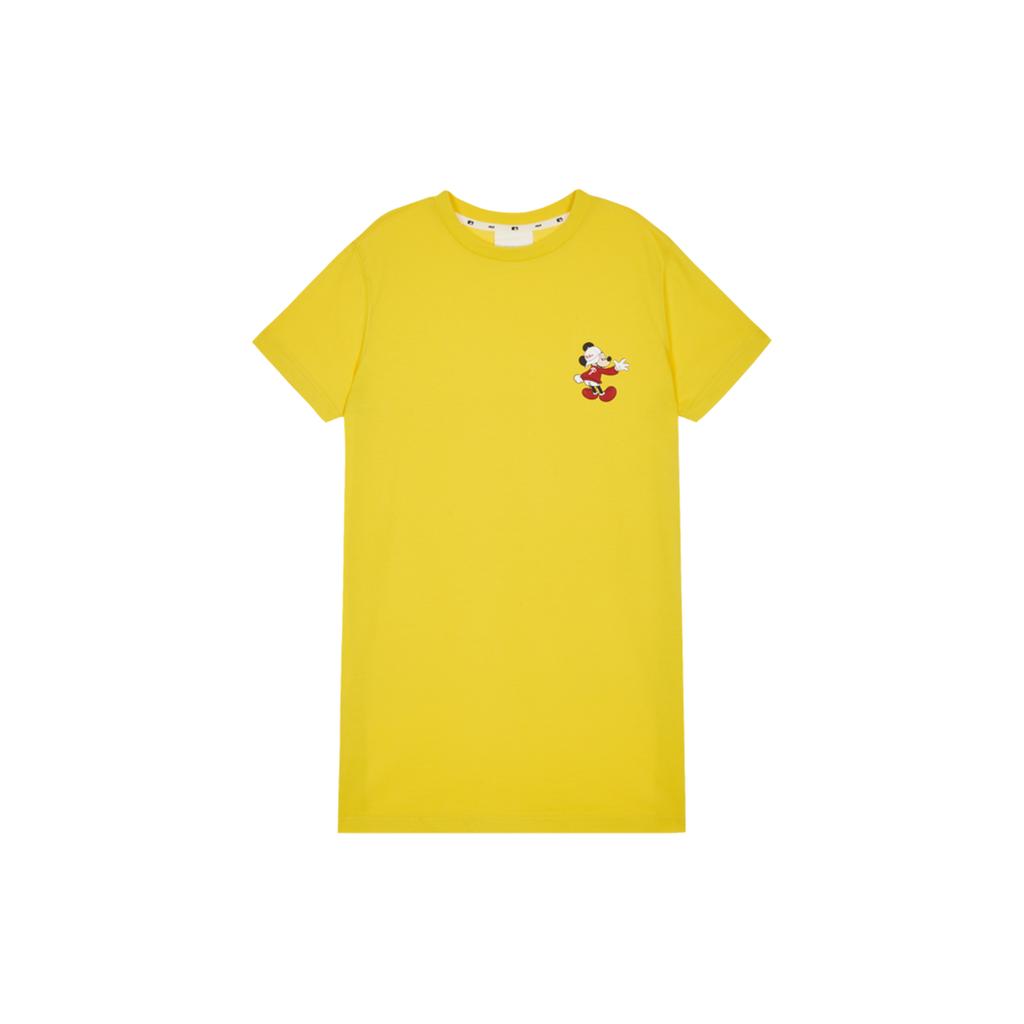 New MLB X Disney Short Sleeved Dress Women's Yellow 31OPK1031-10Y