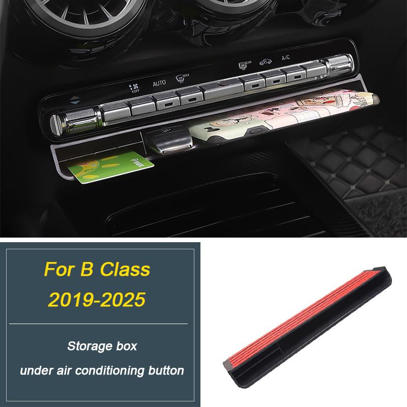 

For Mercedes Benz A B Class W177 W247 GLA H247 GLB X247 -2025, Storage Box Below The Central Control Air Conditioner Button B Class 2019-2025