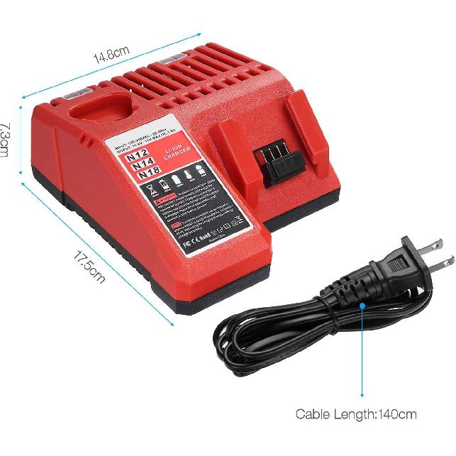 Powerextra 18V Replacement Rapid Charger for Milwaukee M12 & for M18, Compatible with