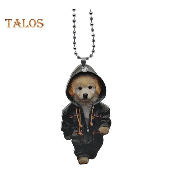 

Мультяшная собака акриловое подвесное украшение для дома в помещении рождественская елка зеркало заднего вида автомобиля 2D плоский щенок человек подвесное украшение животное кулон Dog