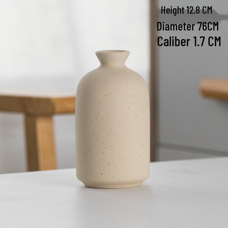 Rust-Colored Nordic Retro Ceramic Vase with Black Spots