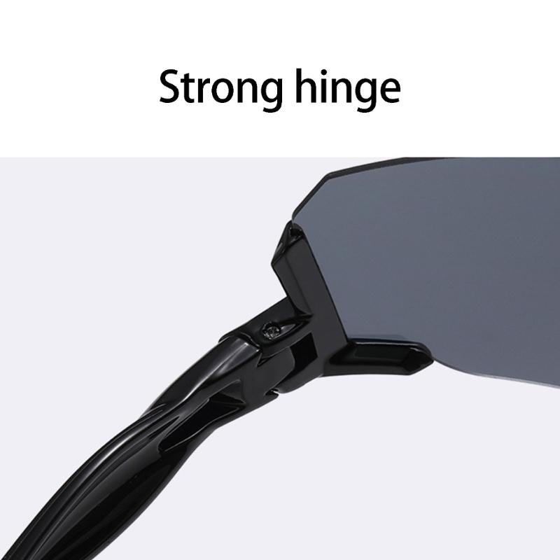 Sportsonnenbrille für Radfahren und Fahren, PC-Linse mit leichtem randlosem Design für hellen Sonnenschein im Freien und täglichen Gebrauch
