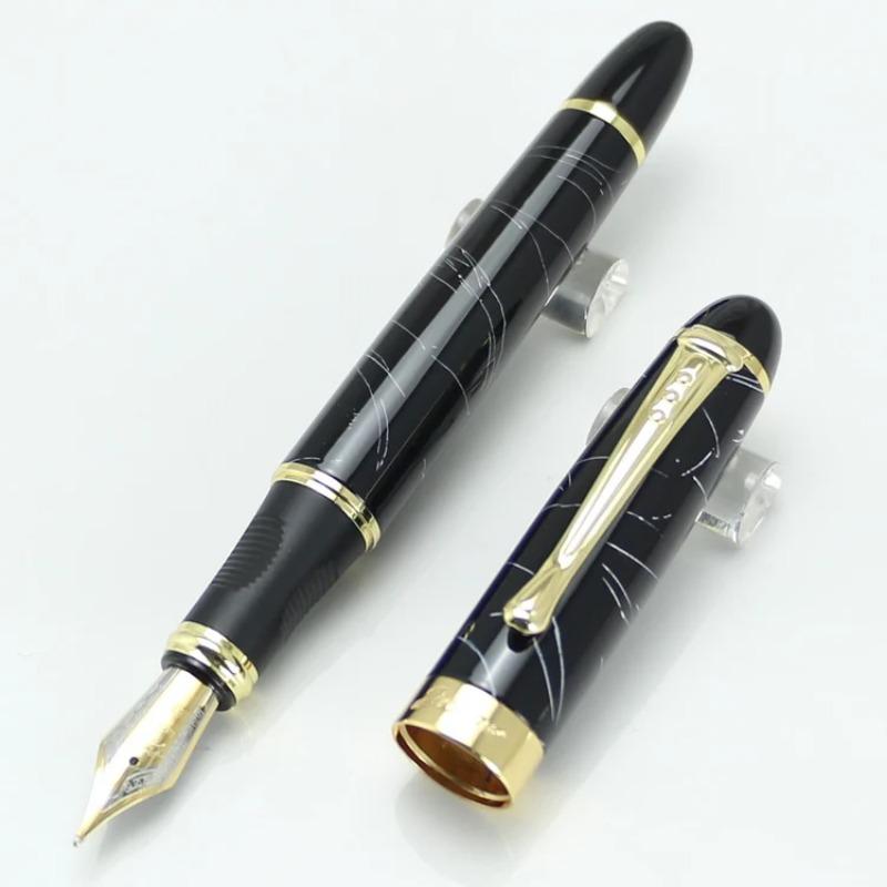 JINHAO X450 Luxus-Füllfederhalter Schwarz mit Goldener 18kgp Breiter Feder 22 Farben und Tinte Geschenkstifte