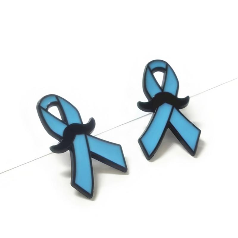 Friendly Blue Ribbon Brooch Pin Lightweight Secure Design For Casual Formal
